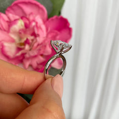 3.5 ct Radiant V Style Classic Solitaire Ring