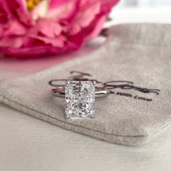 3.5 ct Radiant V Style Classic Solitaire Ring