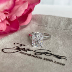 3.5 ct Radiant V Style Classic Solitaire Ring