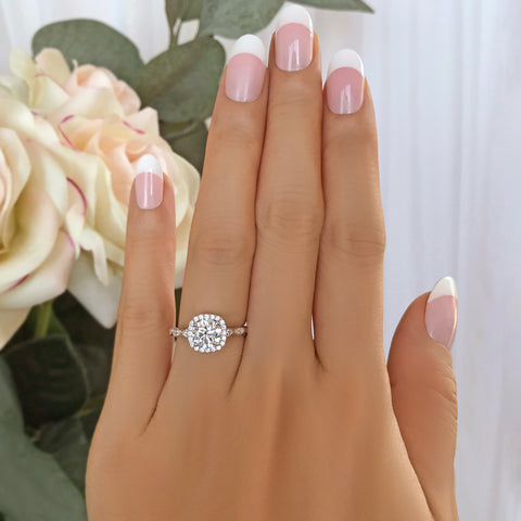 3.75 ctw Emerald Accented Solitaire Ring