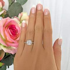 1.25 ctw Square Halo Ring