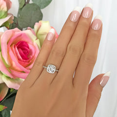 1.25 ctw Square Halo Ring