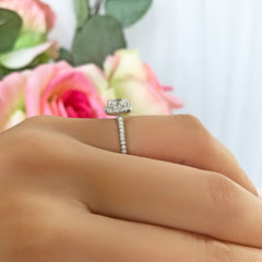 1.25 ctw Square Halo Ring