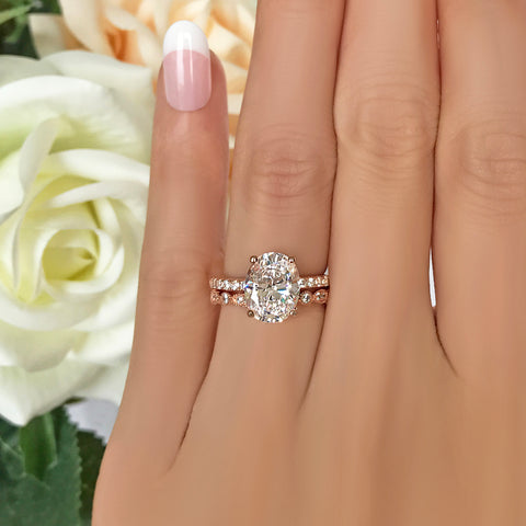 3 ctw Radiant Accented Solitaire Set