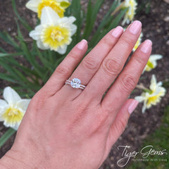 2.25 ctw Cushion Cut Accented Solitaire Set - Rose GP