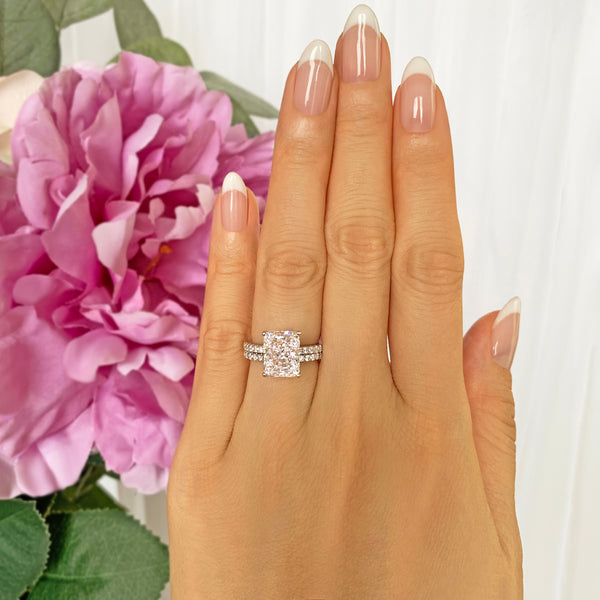 3.75 ctw Radiant Accented Solitaire Set