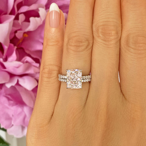 3.75 ctw Radiant Accented Solitaire Ring - Rose GP