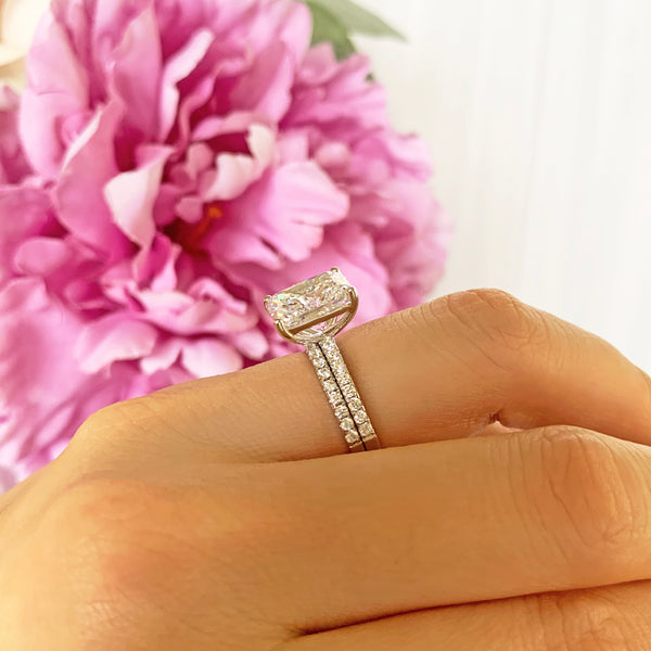 3.75 ctw Radiant Accented Solitaire Set