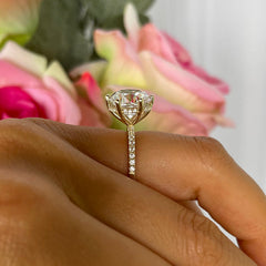 5.25 ctw 6 Prong Round Accented Ring - Yellow GP, 30% Final Sale