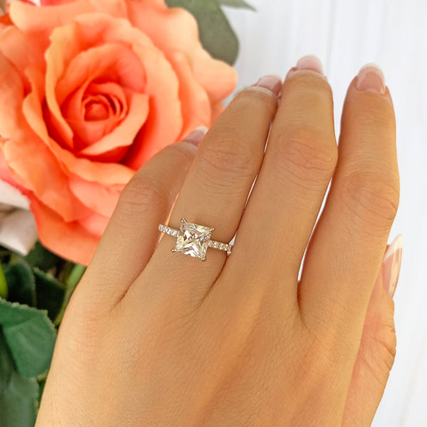 2.25 ctw Princess Accented Solitaire Ring