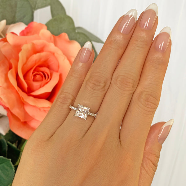 2.25 ctw Princess Accented Solitaire Ring