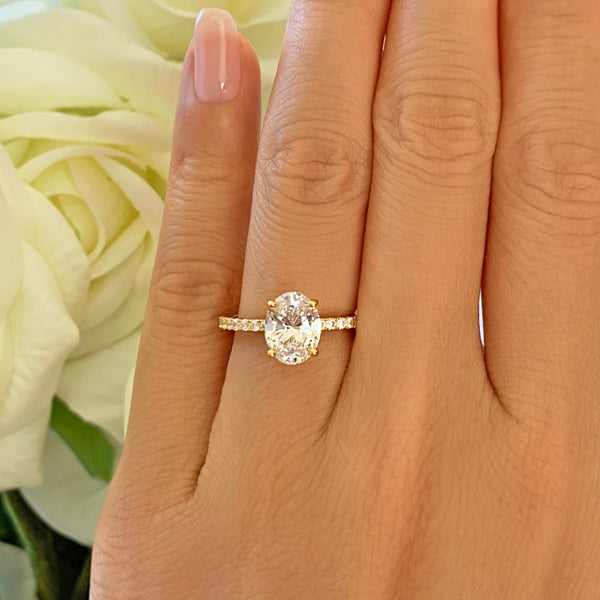 3 Carat Oval Engagement Ring Thin Band, 14K Gold Oval Solitaire Ring,  Dainty Oval Ring, Minimalist Engagement Ring, Delicate Wedding Rings - Etsy