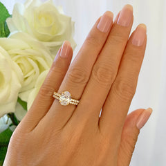 2.25 ctw Oval Accented Solitaire Set - Yellow GP