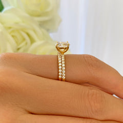 2.25 ctw Oval Accented Solitaire Set - Yellow GP