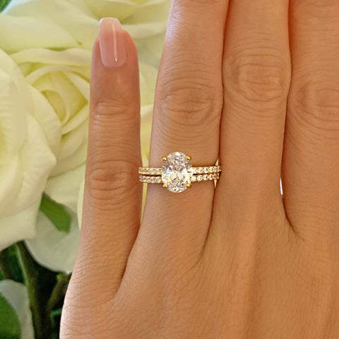 2.25 ctw Oval Accented Solitaire Set - Yellow GP