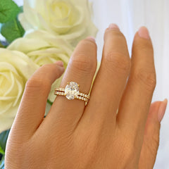 2.25 ctw Oval Accented Solitaire Set - Yellow GP