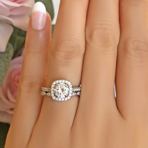 2.25 ctw Square Halo Set
