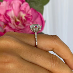 5.25 ctw 6 Prong Round Accented Ring, 30% Final Sale