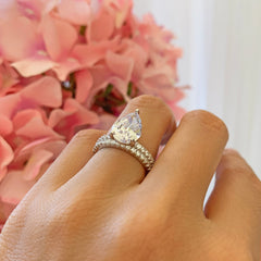 3.25 ctw Pear Accented Solitaire Set