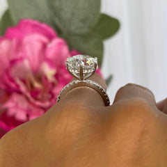 5.25 ctw 6 Prong Round Accented Ring, 30% Final Sale