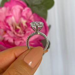 5.25 ctw 6 Prong Round Accented Ring, 30% Final Sale