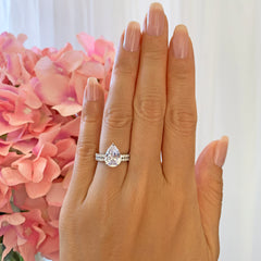 3.25 ctw Pear Accented Solitaire Set