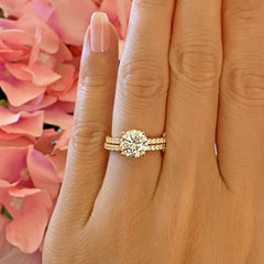 2.25 ctw Round Accented Solitaire Set - Yellow GP