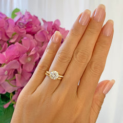 2.25 ctw Round Accented Solitaire Art Deco Set - Yellow GP