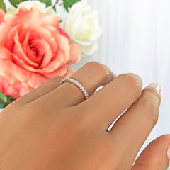 Classic Half Eternity Band - 10k Solid White Gold