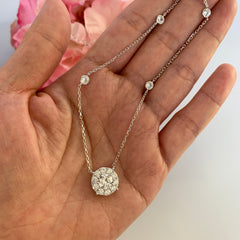 2 ctw Round Halo Necklace - 50% Final Sale