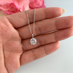 2 ct Round Solitaire Necklace - 40% Final Sale