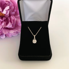 1 ctw Accented Round Solitaire Necklace
