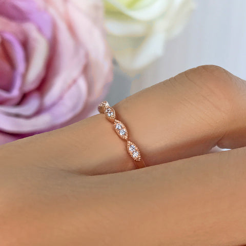 Classic Half Eternity Band - 10k Solid Rose Gold