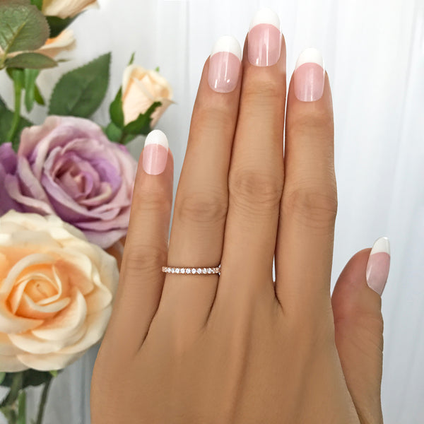 Classic Half Eternity Band - 10k Solid Rose Gold