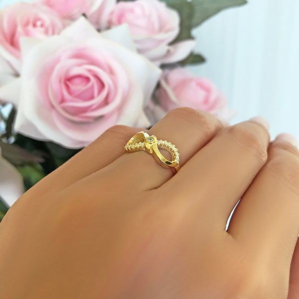 .1 ctw Accented Infinity Ring - Yellow GP, 50% Final Sale
