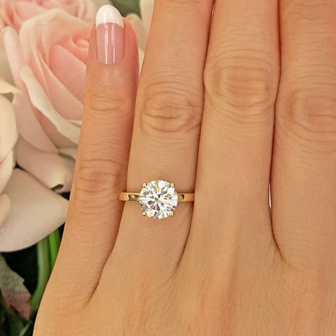1/2 ct Solitaire Ring - 10k Solid Rose Gold
