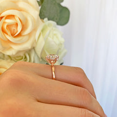 3 ct 6 Prong Stacking Solitaire Ring - Rose GP, 30% Final Sale