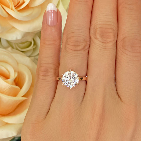 2 ct 4 Prong Stacking Solitaire Ring - Rose GP