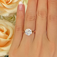 3 ct 6 Prong Stacking Solitaire Ring - Rose GP, 30% Final Sale