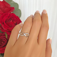 .1 ctw Accented Infinity Ring - 50% Final Sale, Sz 5-7