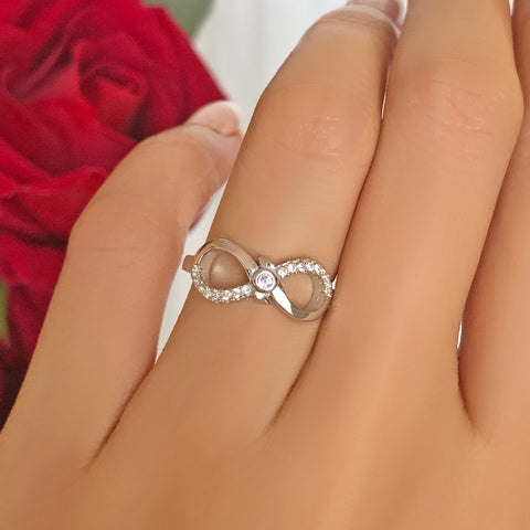 .1 ctw Accented Infinity Ring - 50% Final Sale, Sz 5-7