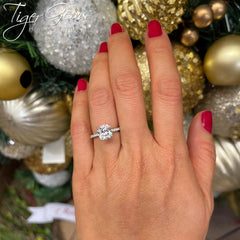 2.25 ctw Cushion Accented Solitaire Ring