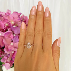 3.25 ctw Pear Accented Solitaire Ring - Rose GP