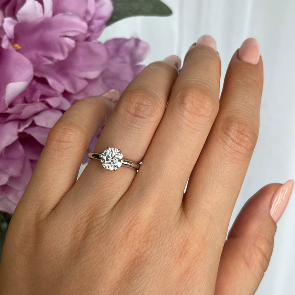 1.5 ct 6 Prong V Style Classic Solitaire Ring