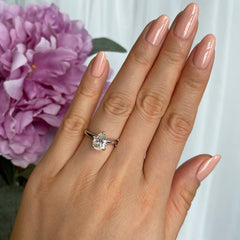 2 ct Pear V Style Solitaire Ring