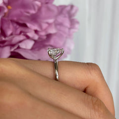 2 ct Pear V Style Solitaire Ring - 10k Solid White Gold, Sz 4-9