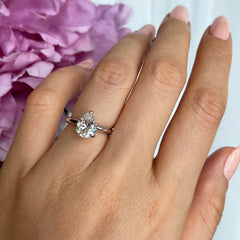 2 ct Pear V Style Solitaire Ring