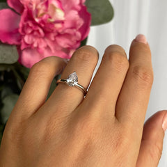 1.2 ct Pear V Style Solitaire Ring