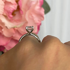 1.75 ct Radiant Solitaire Ring - 10k Solid White Gold, Sz 7 or 8