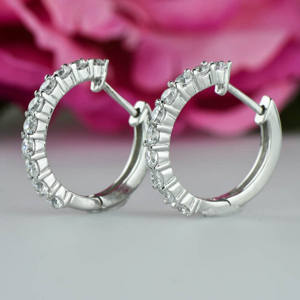 1.5 ctw Hoop Earrings